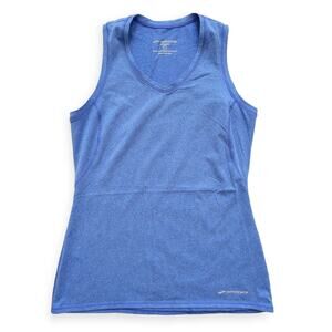 Brooks V-Neck Sleeveless Equilibrium Technology Heather Blue Tank Top Women Sz S